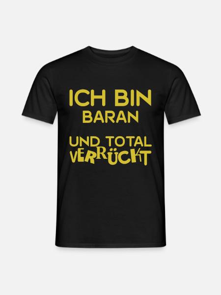 Verrückt Baran - Männer T-Shirt - Schwarz