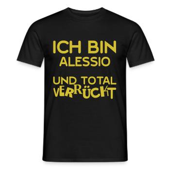 Vorname Alessio - Männer T-Shirt - Schwarz - Vorne - AI Model Male 178 light (178cm)