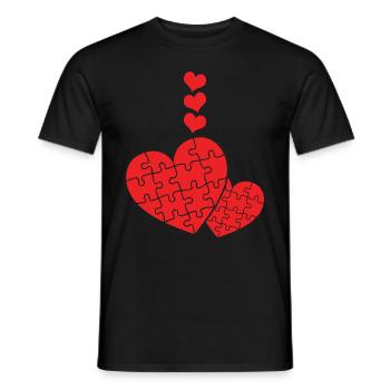 Puzzle puzzle patience hobby gift idea - Men's T-Shirt - black - Front - AI Model Male 178 light (178cm)