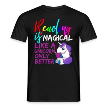 lesen buch bücher geschenk hobby - Männer T-Shirt - Schwarz - Vorne - AI Model Male 178 light (178cm)