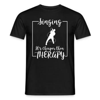 sing singer singer voice gift profession - Men's T-Shirt - black - Front - AI Model Male 178 light (178cm)