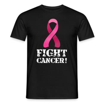 Krebs Kampf Gewinner Geschenk Schleife - Männer T-Shirt - Schwarz - Vorne - AI Model Male 178 light (178cm)