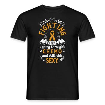 Cancer fight winner gift loop - Men's T-Shirt - black - Front - AI Model Male 178 light (178cm)