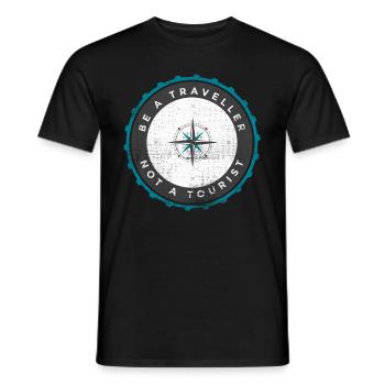 World Travel World Map Continent Holiday Gift - Men's T-Shirt - black - Front - AI Model Male 178 light (178cm)