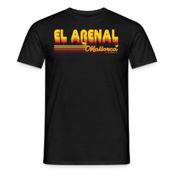El Arenal summer holiday design - Men's T-Shirt - black - Front - AI Model Male 178 light (178cm)