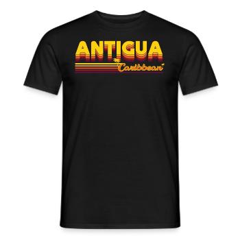 Antigua - The Pearl of the Caribbean - Holiday Design - Men's T-Shirt - black - Front - AI Model Male 178 light (178cm)