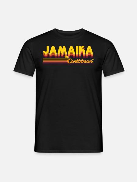 Jamaika - Palmen Design - Karibischer Lebensstil - Männer T-Shirt - Schwarz