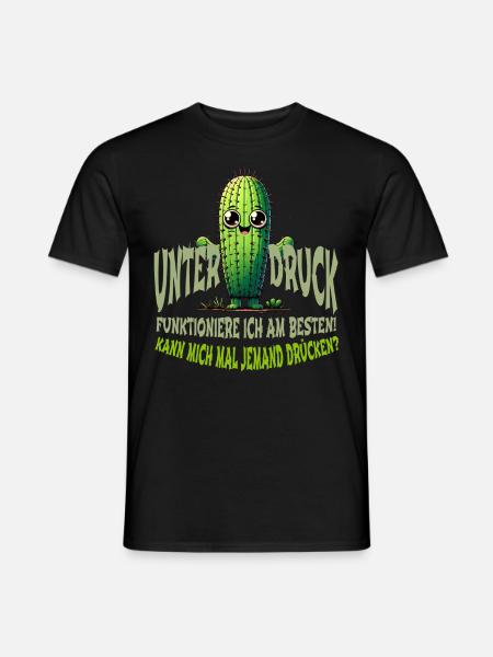 T-Shirt- Design- Kakteen und lustiger Spruch - Männer T-Shirt - Schwarz