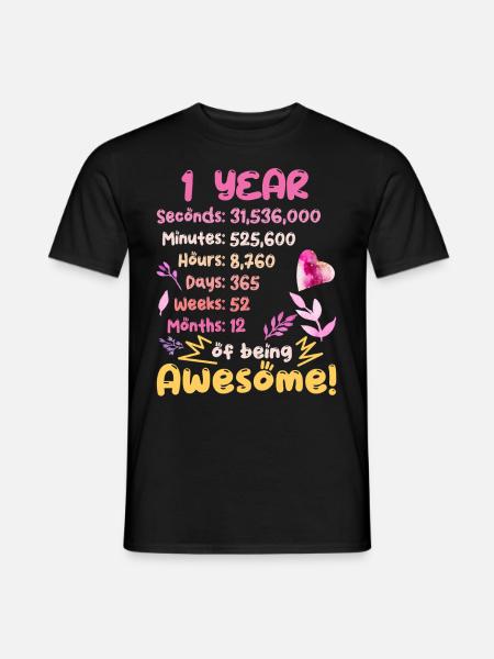 Fødselsdagsoutfit til 1 årig! 1 års fødselsdag - Mænd T-shirt - sort