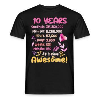 10 Jahre alt! Geburtstagsgeschenk 10. Geburtstag - Männer T-Shirt - Schwarz - Vorne - AI Model Male 178 light (178cm)
