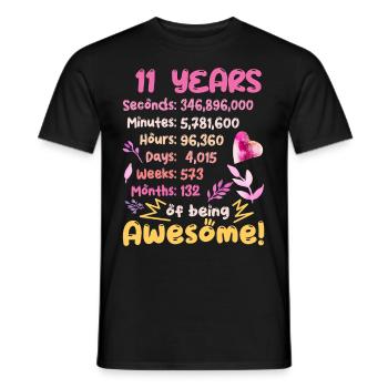 11 years old! Birthday Gift 11th Birthday - Men's T-Shirt - black - Front - AI Model Male 178 light (178cm)