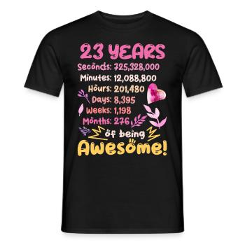 23 Jahre alt! Geburtstagsgeschenk 23. Geburtstag - Männer T-Shirt - Schwarz - Vorne - AI Model Male 178 light (178cm)