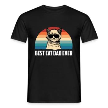 Bester Katzen Papa Ever Best Cat Dad Ever Lustig - Männer T-Shirt - Schwarz - Vorne - AI Model Male 178 light (178cm)