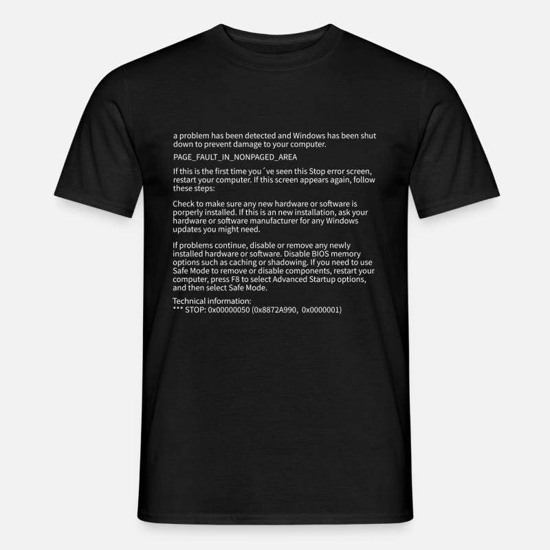 Blue Screen of Death Windows Computer Science - Men’s T-shirt - black
