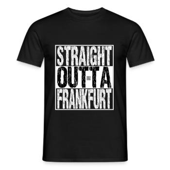 Straight outta Frankfurt am Main QR - Men's T-Shirt - black - Front - AI Model Male 178 light (178cm)