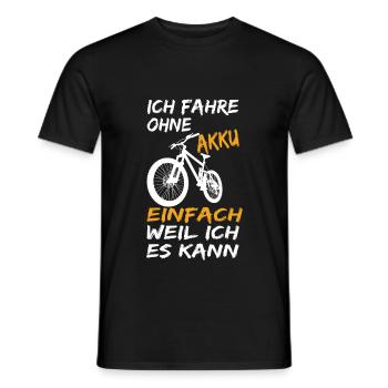 ich fahre ohne akku anti ebike - Männer T-Shirt - Schwarz - Vorne - AI Model Male 178 light (178cm)