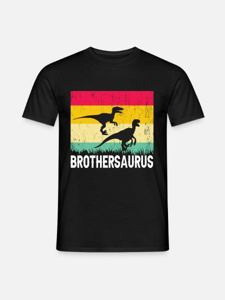 BrotherSaurus Cadeau de dinosaure enfant Big Brother - T-shirt homme - noir