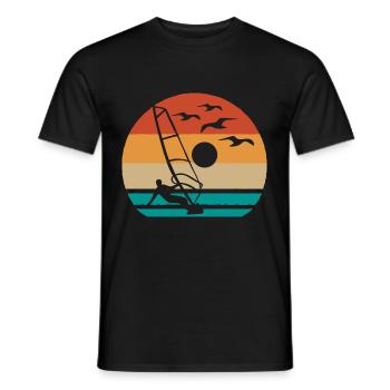 Windsurfer mer vagues Sport planche à voile - T-shirt homme - noir - Devant - AI Model Male 178 light (178cm)