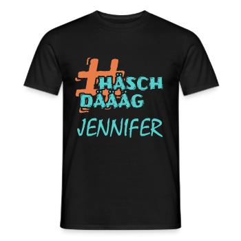 Hashtag Jennifer - Männer T-Shirt - Schwarz - Vorne - AI Model Male 178 light (178cm)