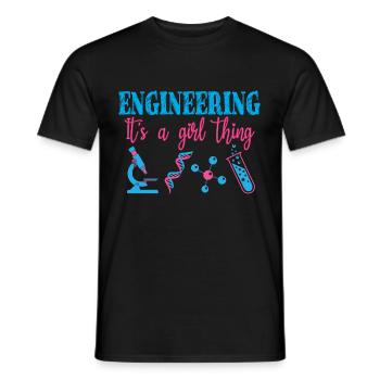 Ingenieurwesen Es ist eine Mädchensache Wissenschaftlerin Mädchen - Männer T-Shirt - Schwarz - Vorne - AI Model Male 178 light (178cm)