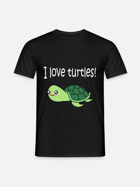 I love turtles turtles love - Men's T-Shirt - black