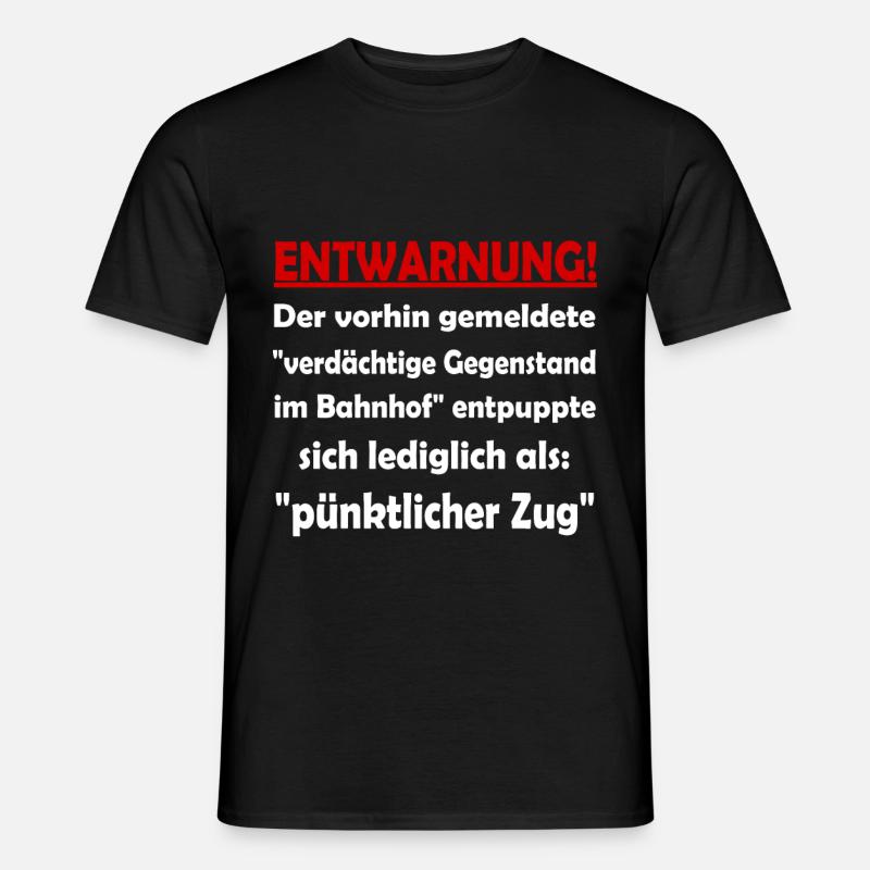 Lustiger Bahnhof Spruch Eisenbahn Zug Zu Spät - Männer T-Shirt - Schwarz