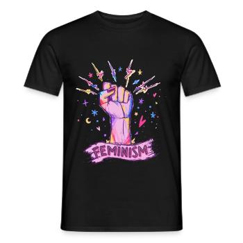 Démonstration des droits des femmes - T-shirt homme - noir - Devant - AI Model Male 178 light (178cm)