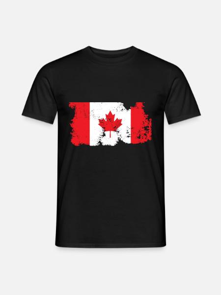 Canada Kanada Ahornblatt Flagge - Männer T-Shirt - Schwarz