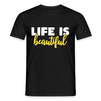la vie est belle - T-shirt homme - noir - Devant - AI Model Male 178 light (178cm)