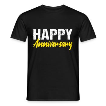 Happy Anniversary Jubiläum - Männer T-Shirt - Schwarz - Vorne - AI Model Male 178 light (178cm)