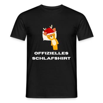 Rentier Schlafshirt Weihnachten Weihnachtsgeschenk - Männer T-Shirt - Schwarz - Vorne - AI Model Male 178 light (178cm)