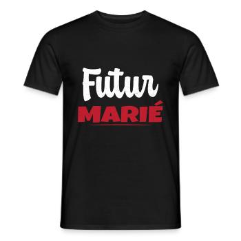 Homme Futur Marié Cadeau Humour EVG - T-shirt homme - noir - Devant - AI Model Male 178 light (178cm)