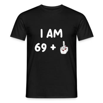 70th Birthday for Funny Woman - Men's T-Shirt - black - Front - AI Model Male 178 light (178cm)