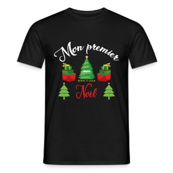 Mon Premier Noel 2023 - T-shirt homme - noir - Devant - AI Model Male 178 light (178cm)