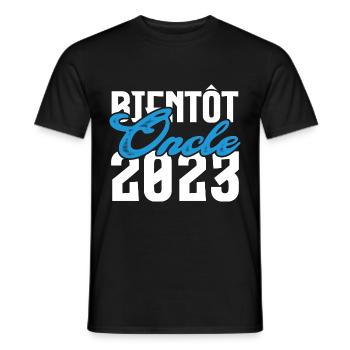 Cadeau Annonce grossesse bientôt Oncle 2023.Tonton - T-shirt homme - noir - Devant - AI Model Male 178 light (178cm)
