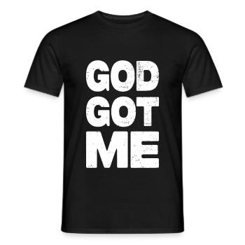 God Got Me - Men's T-Shirt - black - Front - AI Model Male 178 light (178cm)