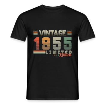 1955 Geburtstag 1955 Jahrgang Geburtstag 1955 - Männer T-Shirt - Schwarz - Vorne - AI Model Male 178 light (178cm)