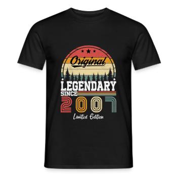 2007 Vintage Born 2007 Vintage Birthday Gift - Men's T-Shirt - black - Front - AI Model Male 178 light (178cm)