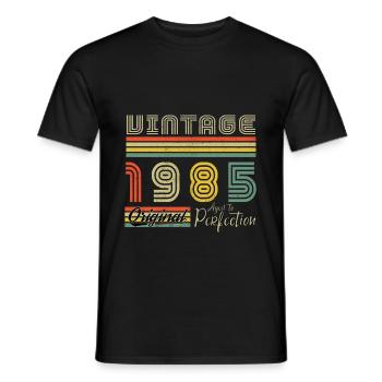 1985 Vintage Original 1985 Birthday Gift - Men's T-Shirt - black - Front - AI Model Male 178 light (178cm)