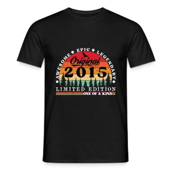 2015 Vintage Born 2015 Vintage Birthday Gift - Men's T-Shirt - black - Front - AI Model Male 178 light (178cm)