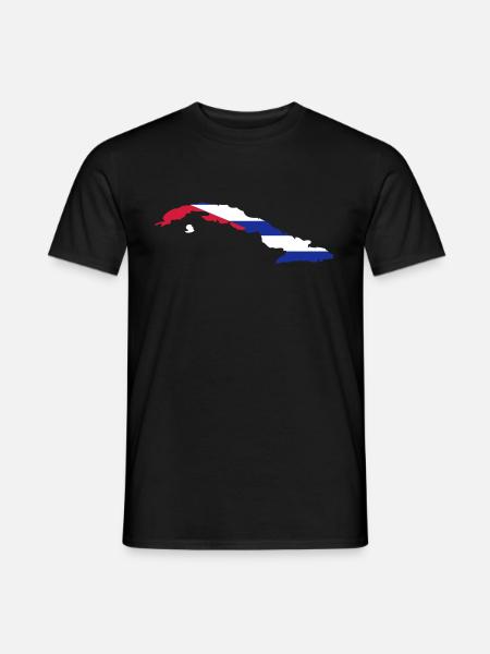 Cuba Shape Flag - Männer T-Shirt - Schwarz
