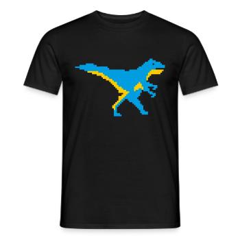  Mosaik Dino - Männer T-Shirt - Schwarz - Vorne - AI Model Male 178 light (178cm)