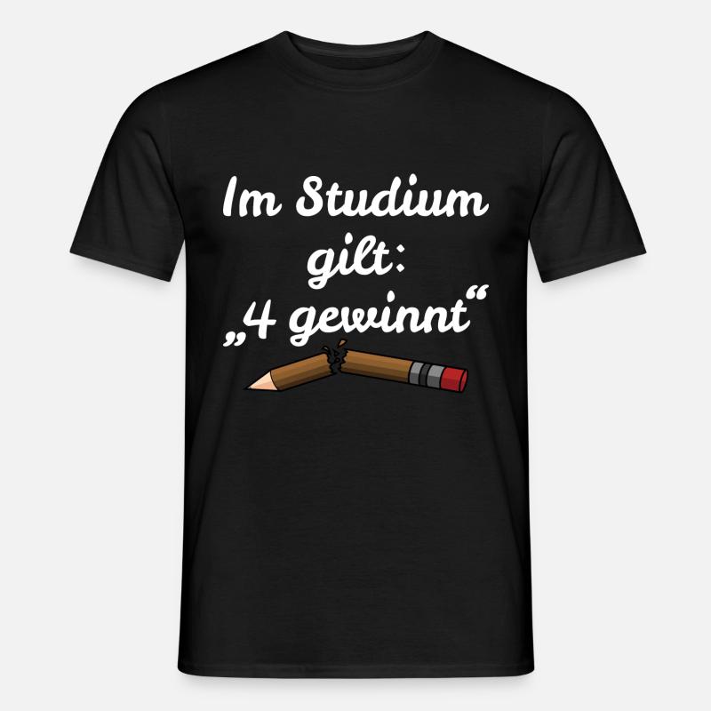 Im Studium gilt: 4 gewinnt - Lustiger Spruch - Männer T-Shirt - Schwarz