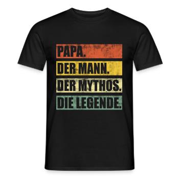 Papa Vater Vatertag Geschenk - Männer T-Shirt - Schwarz - Vorne - AI Model Male 178 light (178cm)