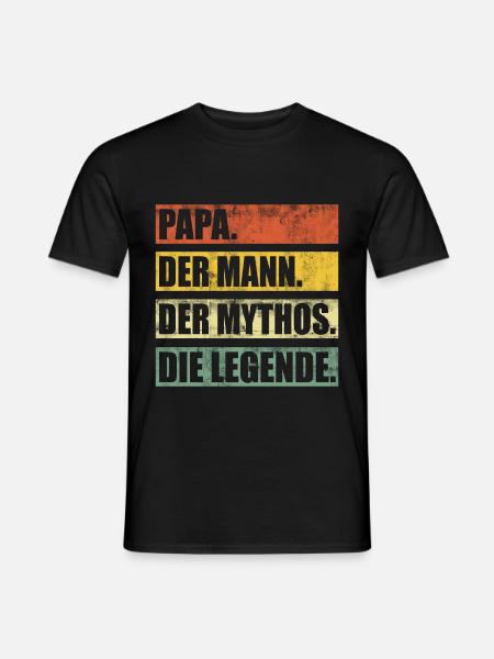 Papa Vater Vatertag Geschenk - Männer T-Shirt - Schwarz