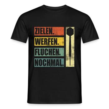 Dart Darts Dartpfeil Lustiger Spruch - Männer T-Shirt - Schwarz - Vorne - AI Model Male 178 light (178cm)