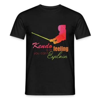 Kendo - Men's T-Shirt - black - Front - AI Model Male 178 light (178cm)