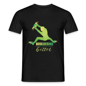 Bouldering - Men's T-Shirt - black - Front - AI Model Male 178 light (178cm)