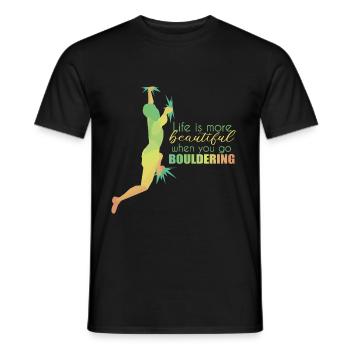 Bouldering - Men's T-Shirt - black - Front - AI Model Male 178 light (178cm)
