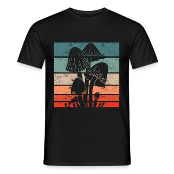 Rétro Champignons Cueeil de champignons Vintage Chasseur de champignons - T-shirt homme - noir - Devant - AI Model Male 178 light (178cm)